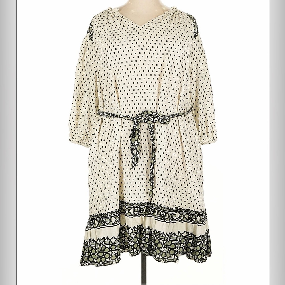 Knox Rose Cream and Black Midi Dress